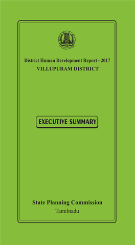 Villupuram District Executive Summary District Human Development Report Villupuram District