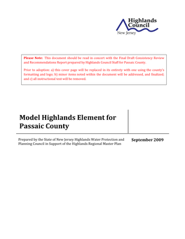 Highlands Master Plan Element