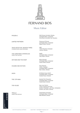 FERNAND BOS Music Editor