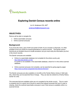 Exploring Danish Census Records Online