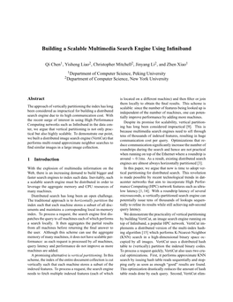 Building a Scalable Multimedia Search Engine Using Infiniband