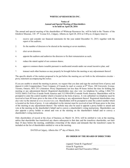 Information Circular – Proxy Statement Accompanying This Notice