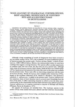 Significance of Vestured Pits and Allied Structures in Dicotyledons