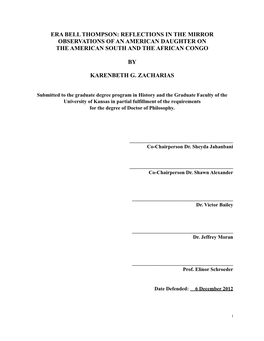 Era Bell Thompson: Reflections in the Mirror Observations of an American Daughter on the American South and the African Congo