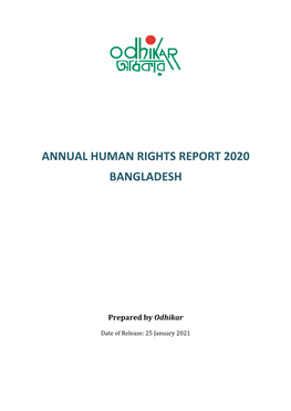 Annual Human Rights Report 2020 Bangladesh