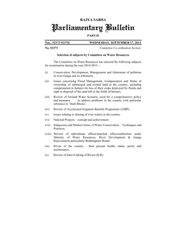 Parliamentary Bulletin