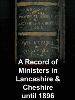 Ministers in Cheshire Until 1896