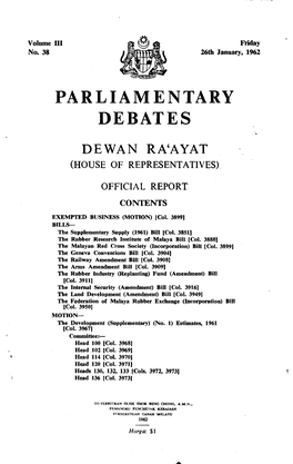 Parliamentary Debates