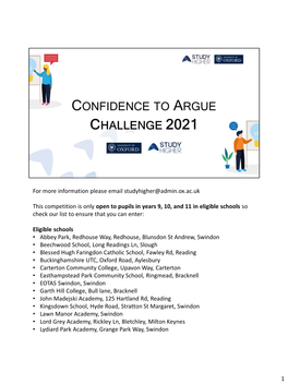 Confidence to Argue Challenge 2021