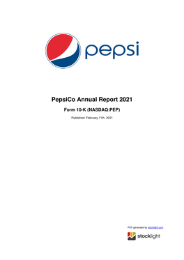 Pepsico Annual Report 2021