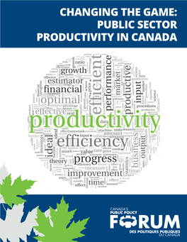 Improving Public Sector Productivity in Canada