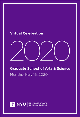 Graduate School of Arts & Science Virtual Celebration 2020