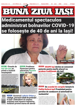 Medicamentul Spectaculos Administrat Bolnavilor COVID-19 Se Folosește De 40 De Ani La Iași!