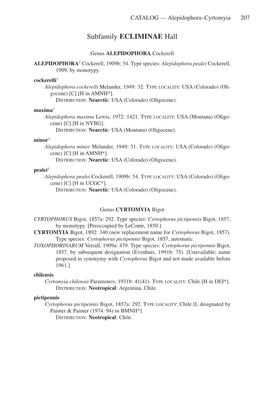 Subfamily ECLIMINAE Hall