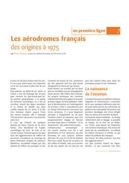 Les Aérodromes Français Des Origines À 1975 Par Robert Espérou, Inspecteur Général Honoraire De L’Aviation Civile