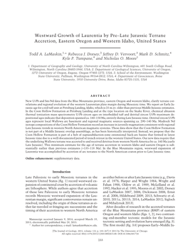 Westward Growth of Laurentia by Pre–Late Jurassic Terrane Accretion, Eastern Oregon and Western Idaho, United States