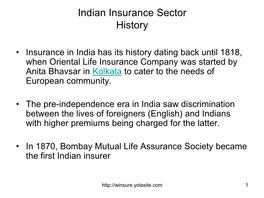 Indian Insurance Sector an Overview