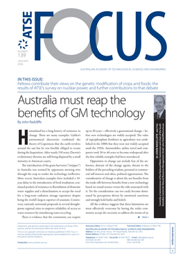 Australia Must Reap the Benefits of GM Technology