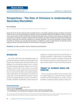 The Role of Clinicians in Understanding Secondary Neurulation