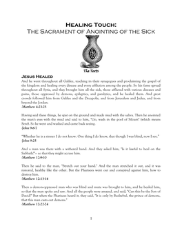 Healing Touch: the Sacrament of Anointing of the Sick