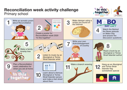 Reconciliation Week Activity Challenge Primary School