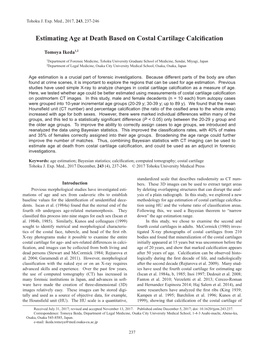 Estimating Age at Death Based on Costal Cartilage Calcification