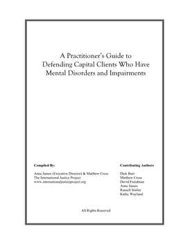 A Practitioner's Guide to Defending Capital Clients Who Have Mental