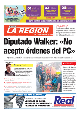 Diputado Walker: «No Acepto Órdenes Del PC»