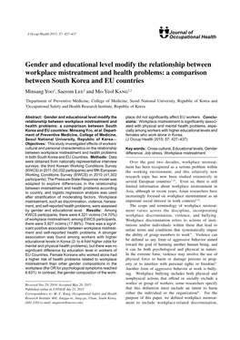 Gender and Educational Level Modify the Relationship Between Workplace