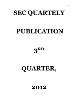 Sec Quartely Publication 3Rd Quarter, 2012