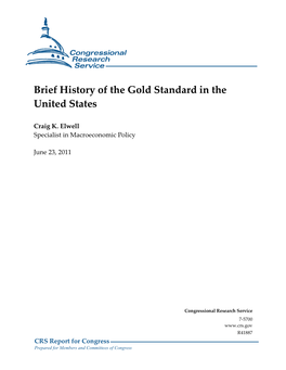 Brief History of the Gold Standard in the United States