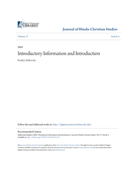 Introductory Information and Introduction Bradley Malkovsky