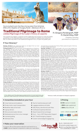 Traditional Pilgrimage to Rome Fr