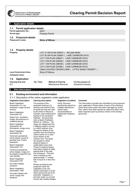 Proforma Reports for Applications to Clear Native