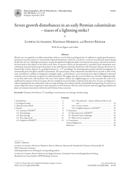 Severe Growth Disturbances in an Early Permian Calamitalean – Traces of a Lightning Strike? By