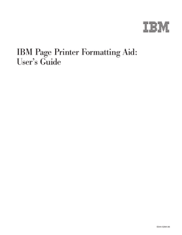 IBM Page Printer Formatting Aid PPF Users Guide