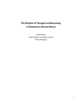 The Rhythm of Thought and Becoming in Nietzsche's Eternal Return