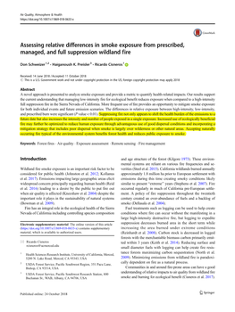 Assessing Relative Differences in Smoke Exposure from Prescribed, Managed, and Full Suppression Wildland Fire