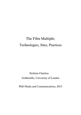 The Film Multiple: Technologies, Sites, Practices