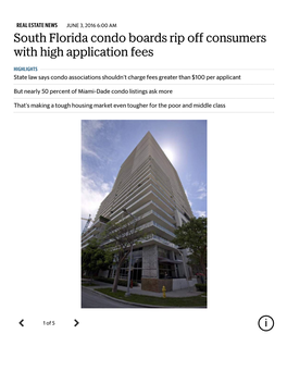 South Florida Condo Boards Rip Off Consumers with High Application Fees