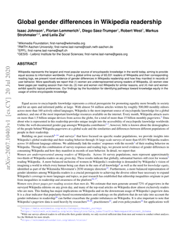 Global Gender Differences in Wikipedia Readership