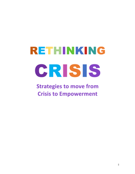 RETHINKING CRISIS Strategies to Move from Crisis to Empowerment