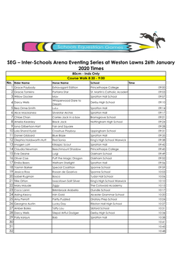 Weston Lawns SEG Arena Eventing Jan 26Th Times.Xlsx