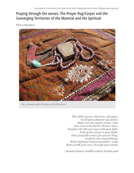 Praying Through the Senses: the Prayer Rug/Carpet and the Converging Territories of the Material and the Spiritual