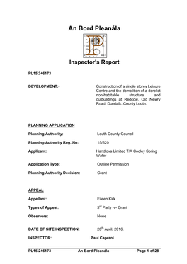 Inspectors Report (246/R246173.Pdf, .PDF