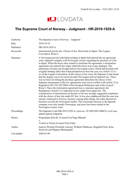 The Supreme Court of Norway - Judgment - HR-2019-1929-A