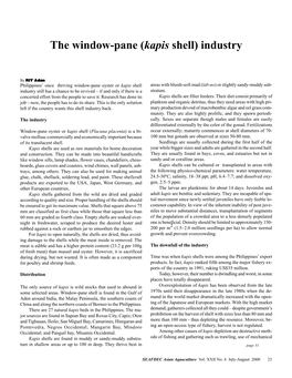 The Window-Pane (Kapis Shell) Industry