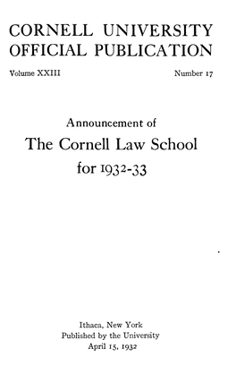 CORNELL UNIVERSITY the Cornell