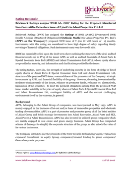 Rating Rationale for JKCL