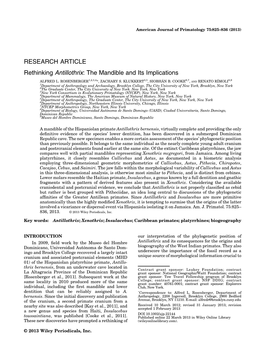 Rethinking Antillothrix: the Mandible and Its Implications